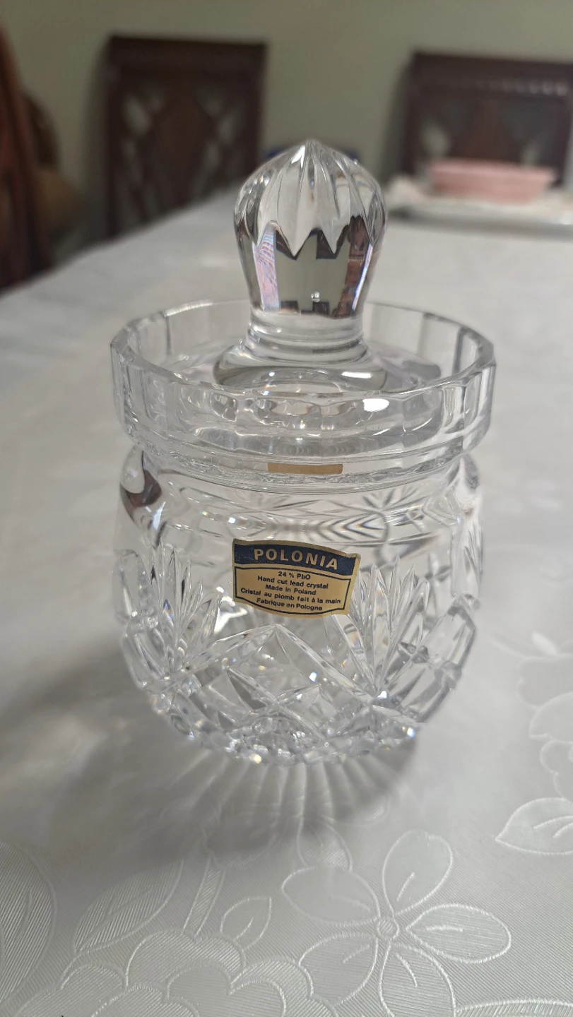 Polonia Hand Cut Lead Crystal Jar