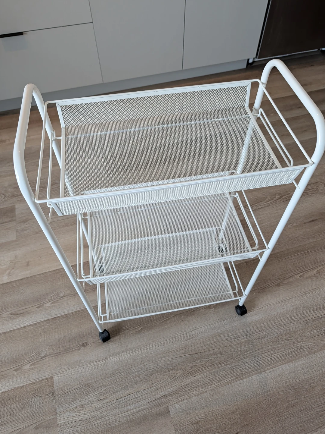White 3-Tier Rolling Utility Cart