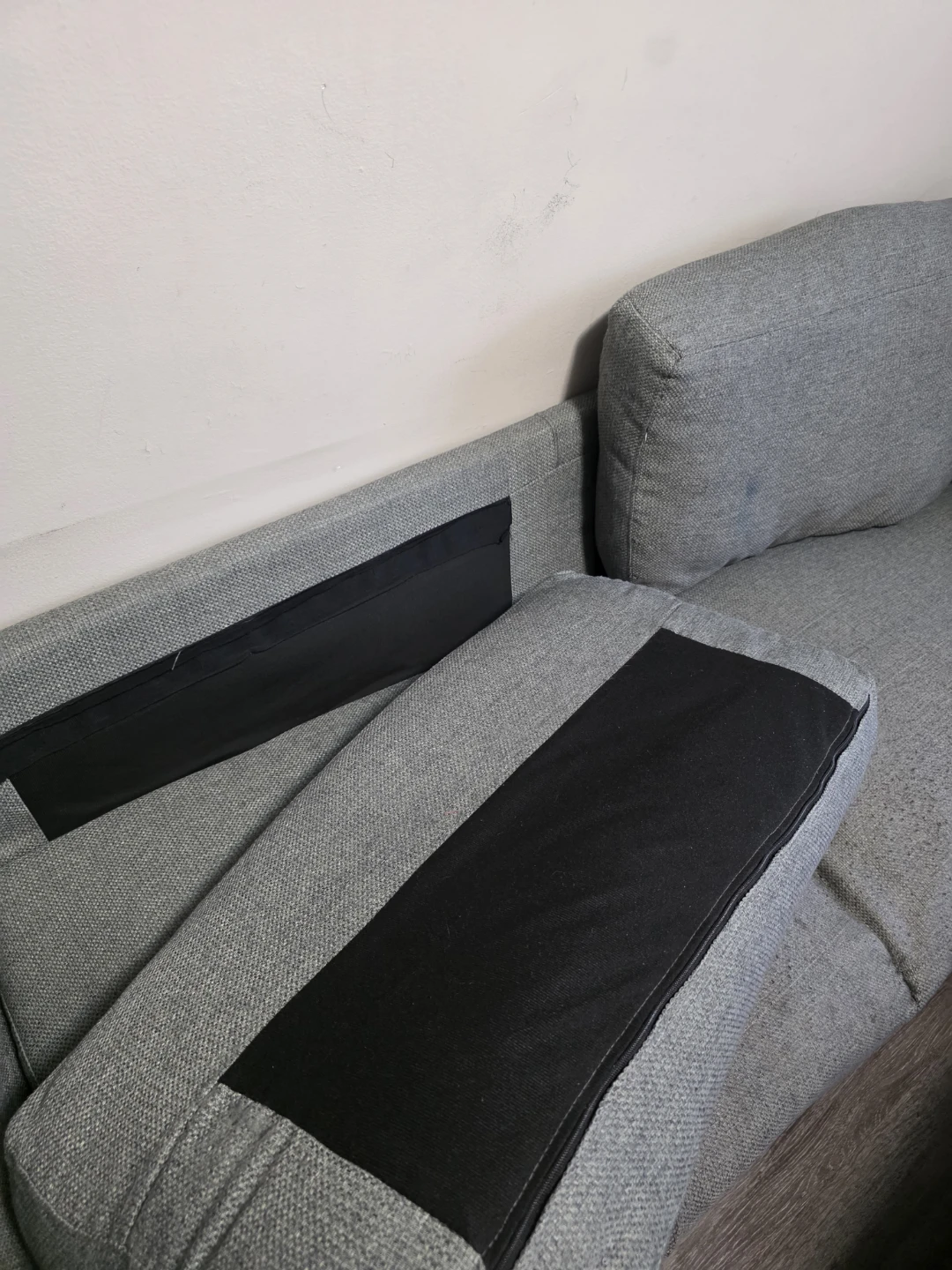 Grey Fabric Sofa with Reversible Chaise