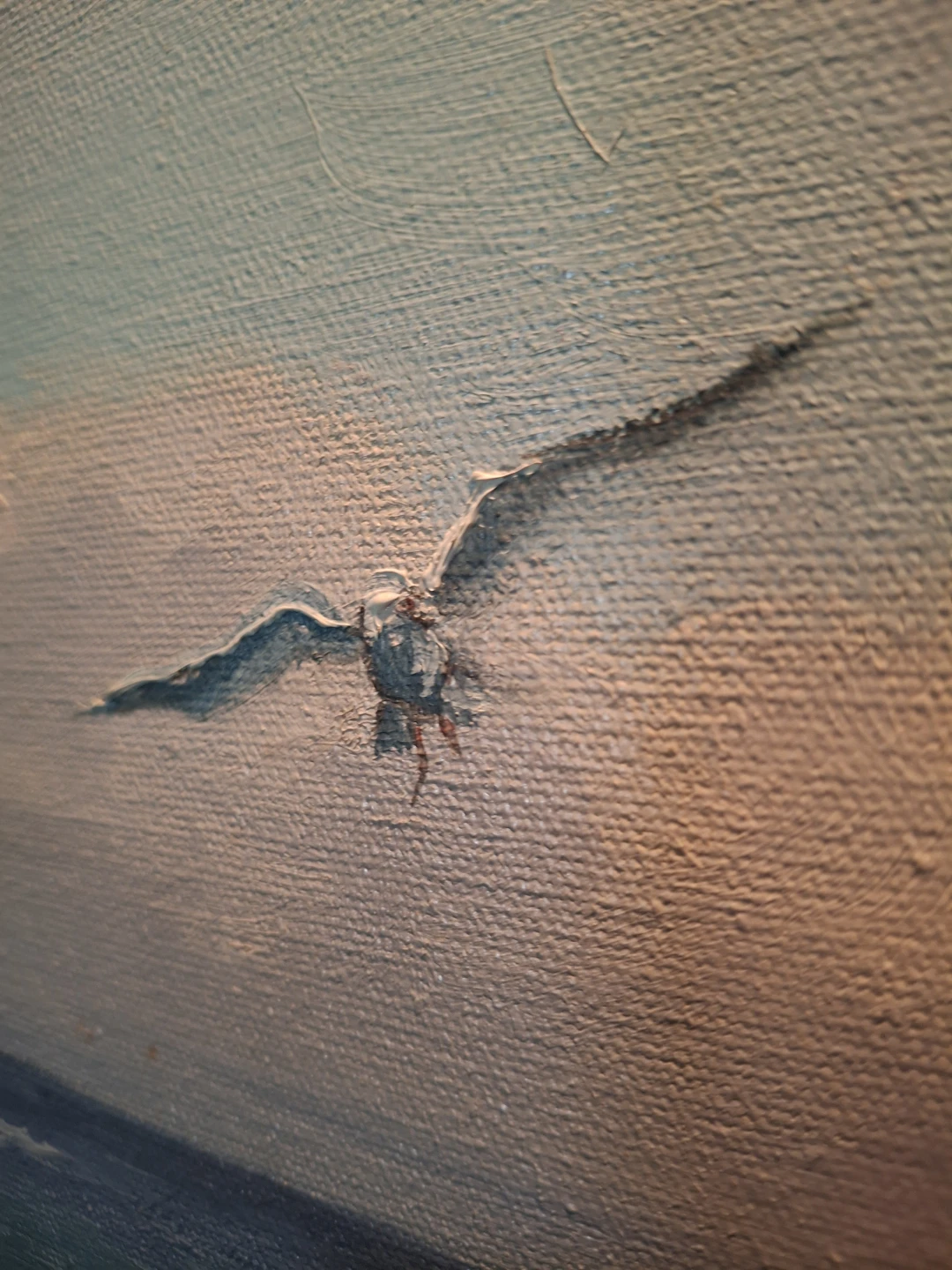 Ocean Seascape Oil Painting with Seagulls - photo 2