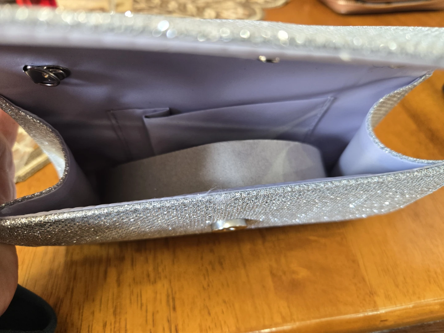 Silver Glitter Clutch Evening Bag - photo 2