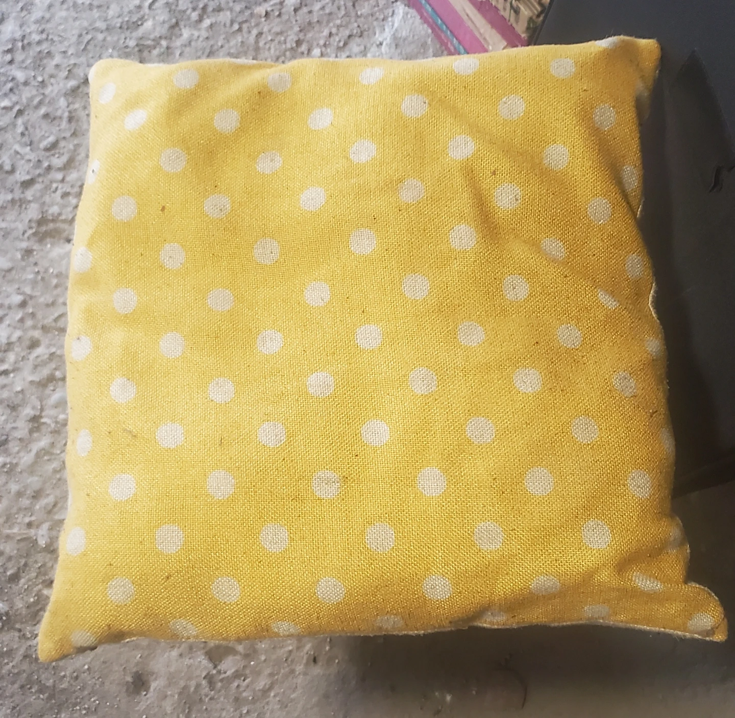Yellow polka dot accent pillow
