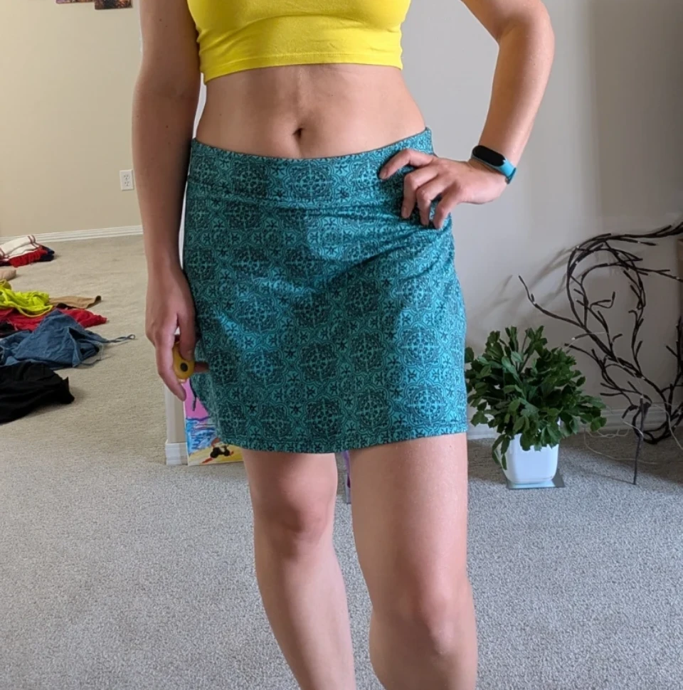 Teal patterned athletic skort