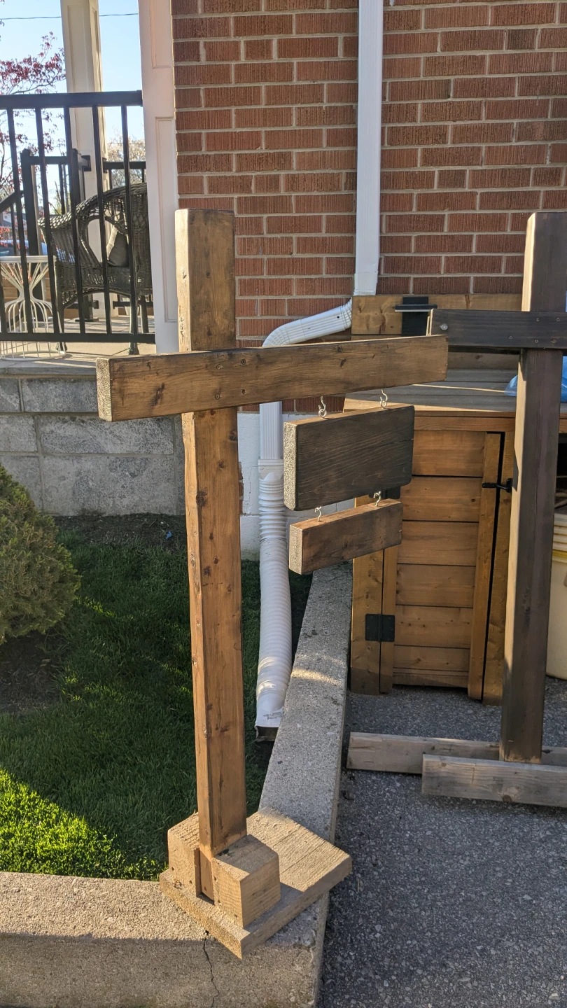 Wooden Standing Sign Post with Hanging Signs - photo 2