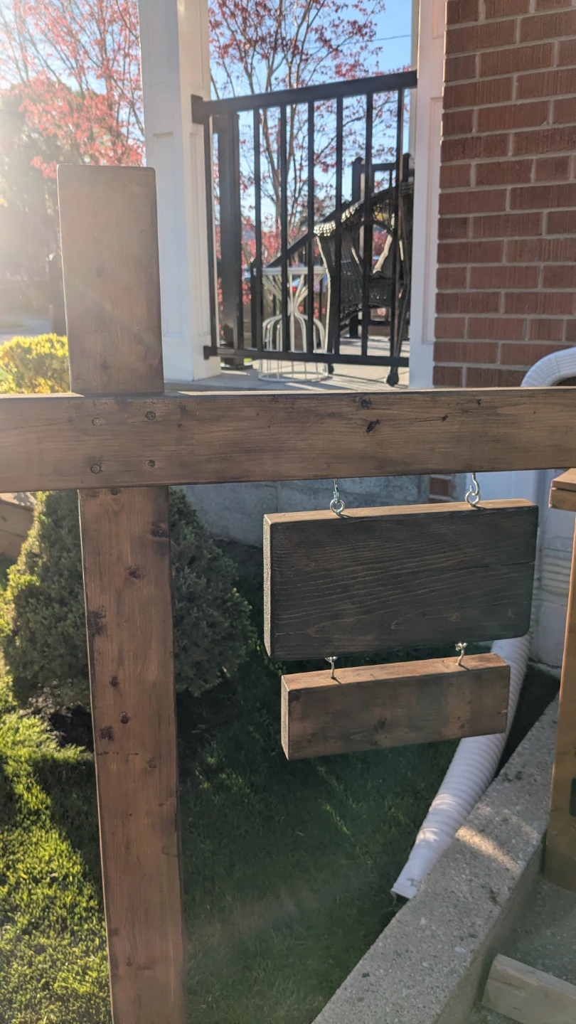 Wooden Standing Sign Post with Hanging Signs - photo 3