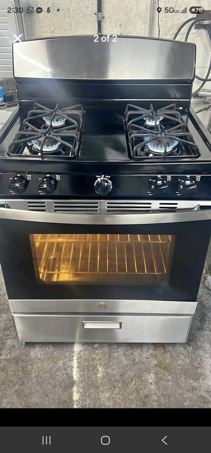 Ge 30in Stainless steel gas stove