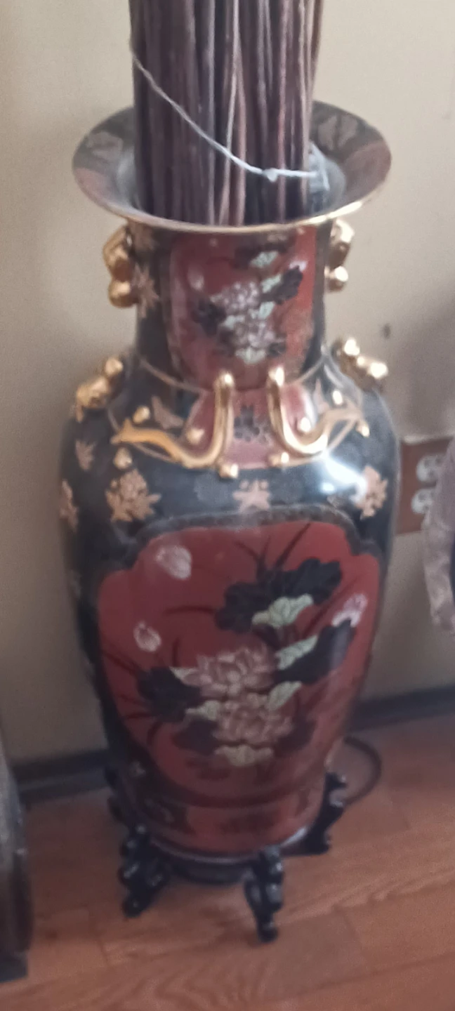 Large Decorative Oriental Vase with Stand - photo 2