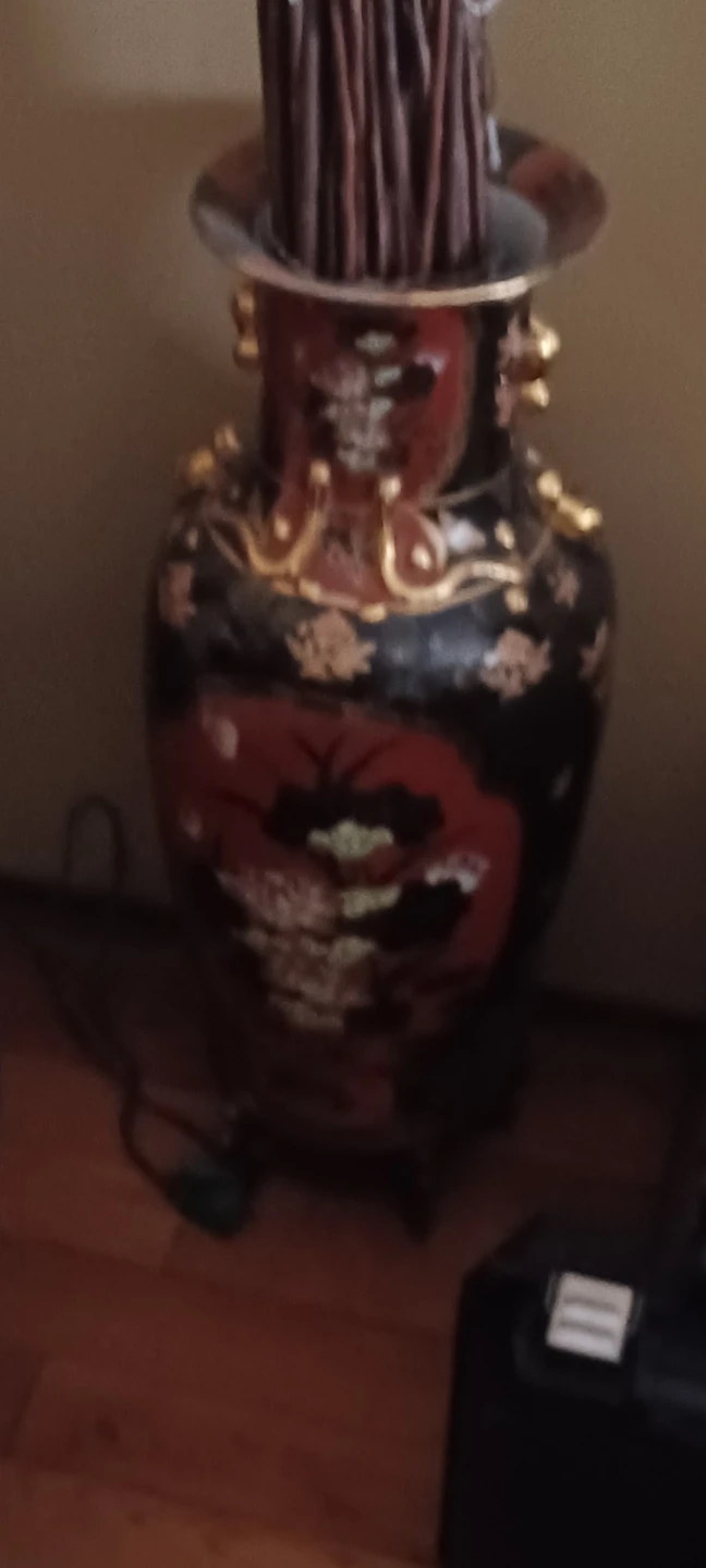 Large Decorative Oriental Vase with Stand - photo 3