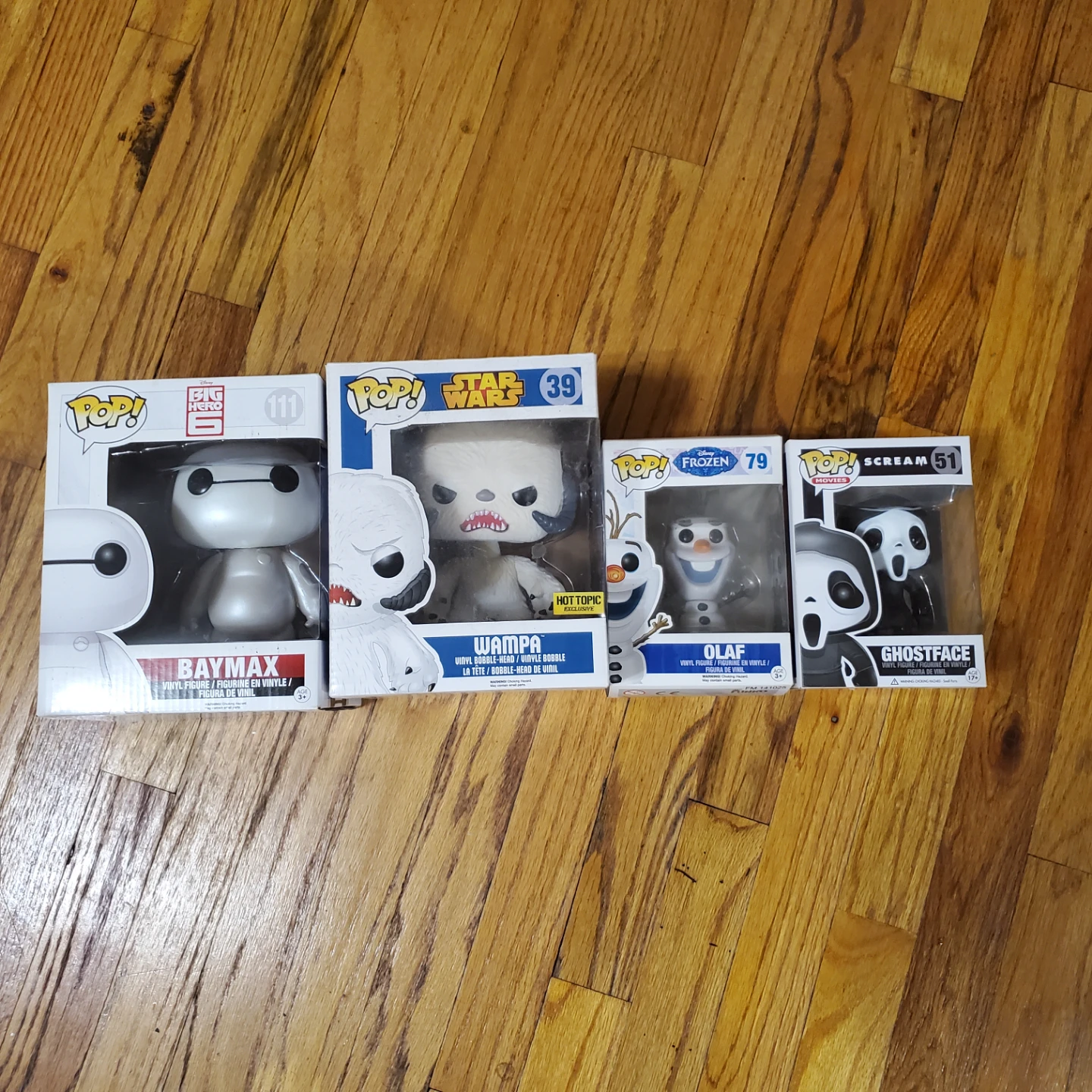 Funko Pop! Vinyl Figures - Baymax, Wampa, Olaf, Ghostface