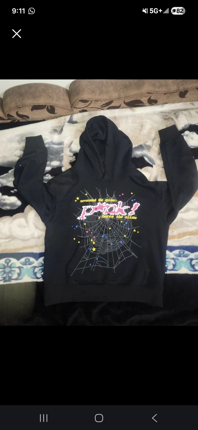 Pink! Hoodie Spiderweb Graphic