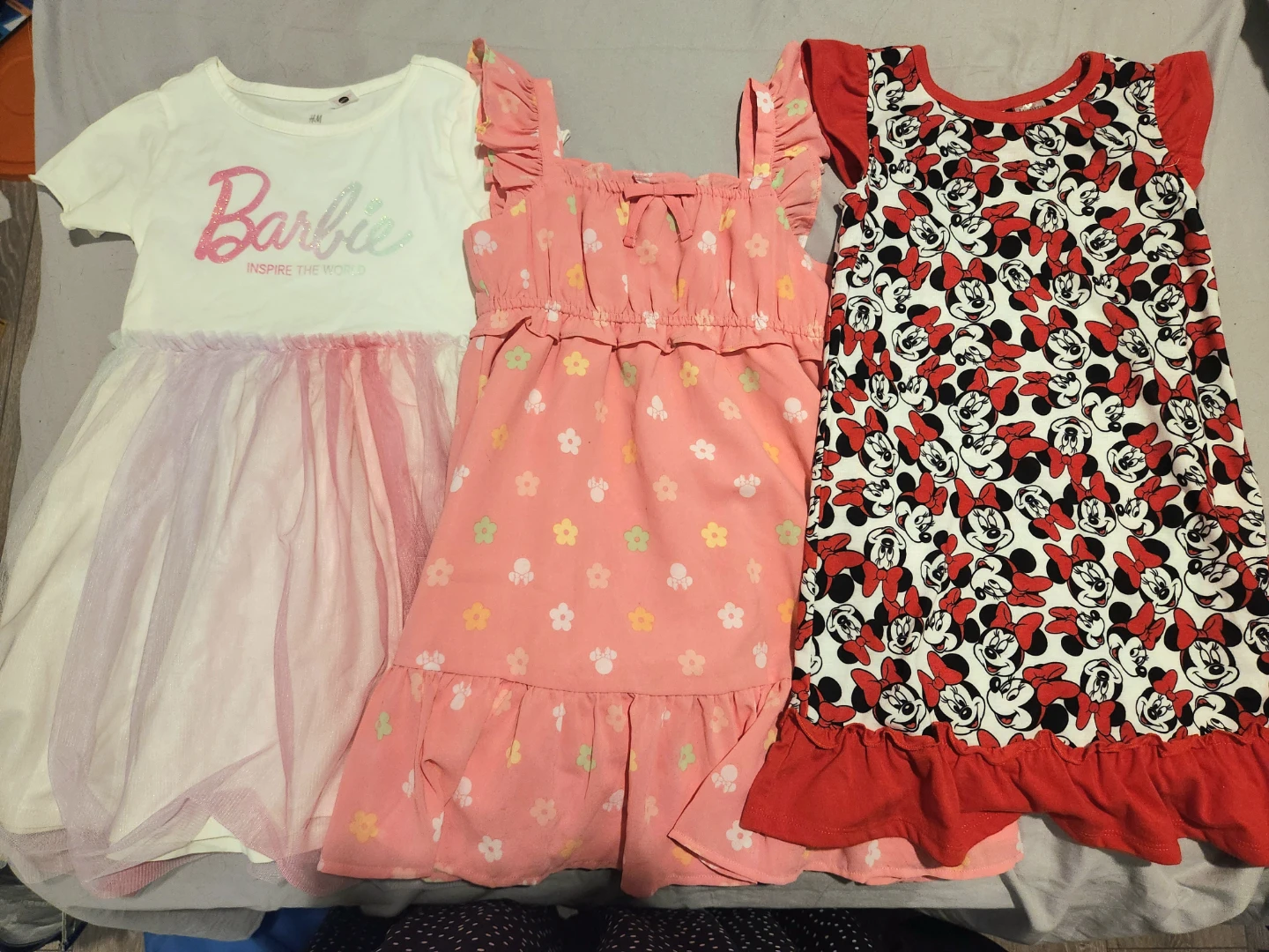 Bundle of 6Y Girls' Dress- Barbie, zara, Minnie Mouse