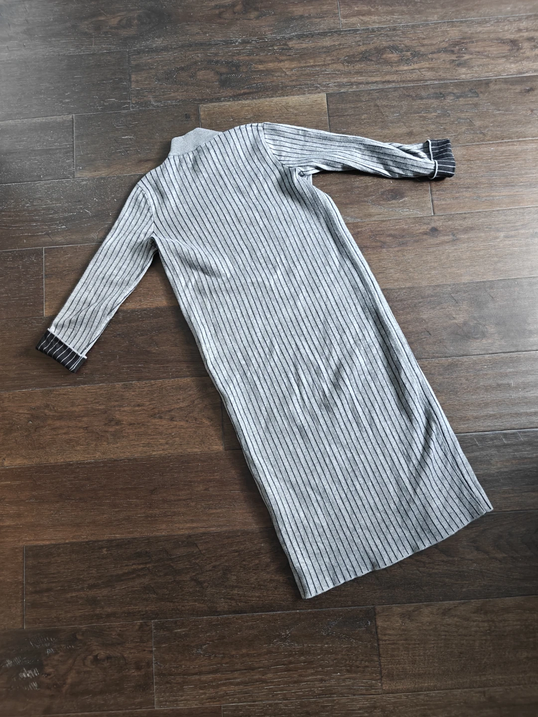 Grey Striped Long Sleeve Dress - photo 2