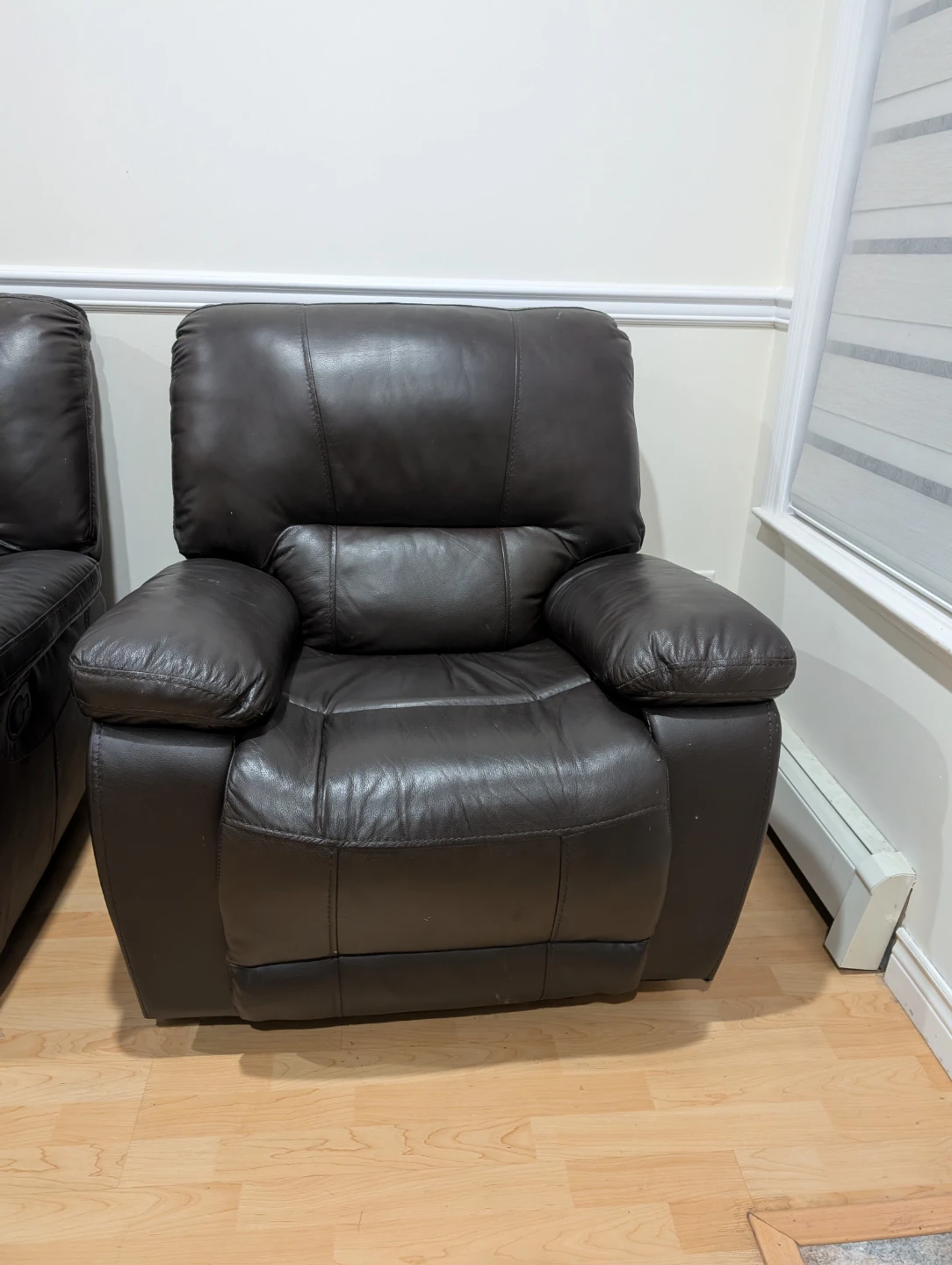 Dark Brown Leather Recliner Chair