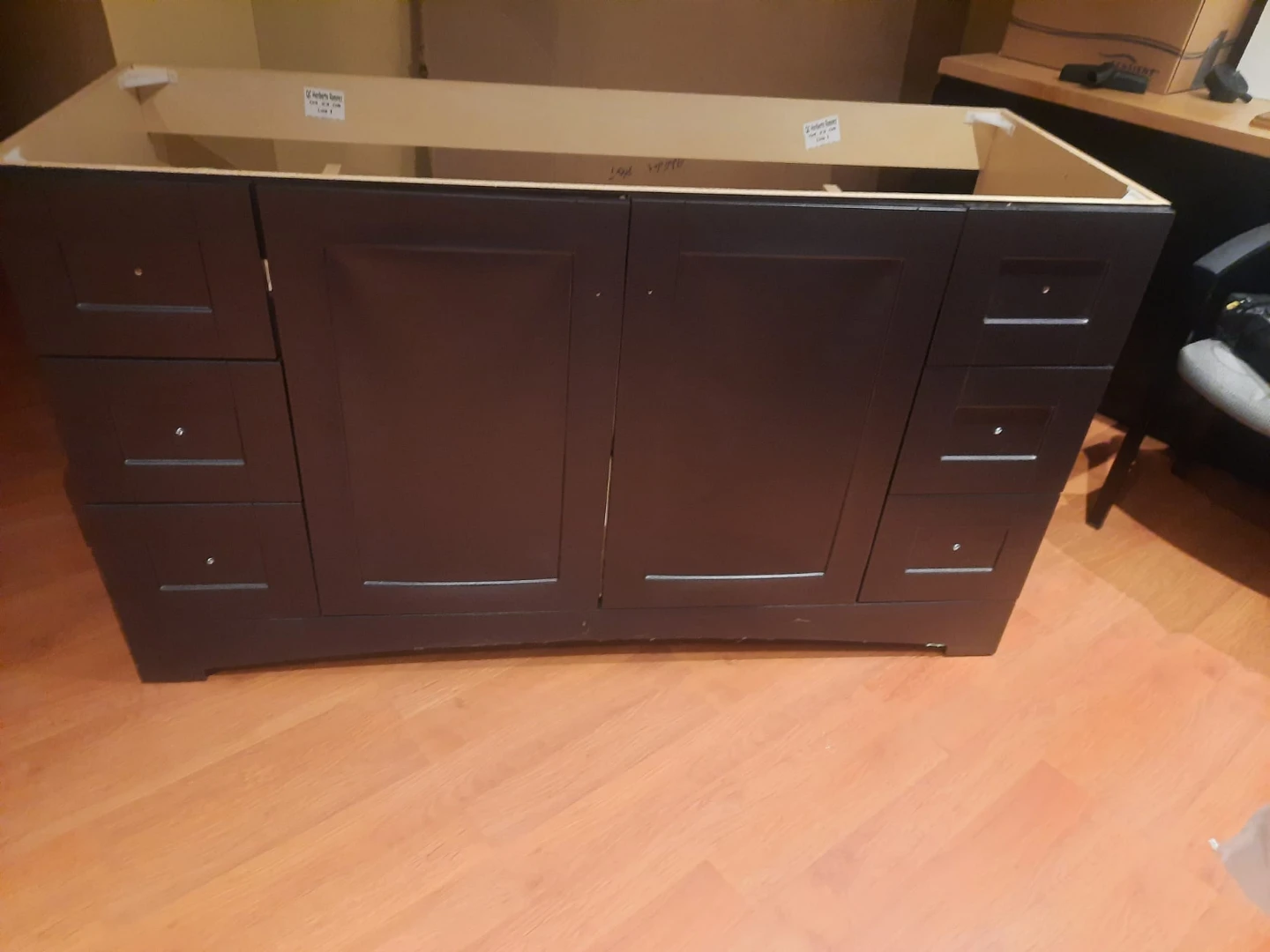 Dark Brown Vanity Cabinet Base
