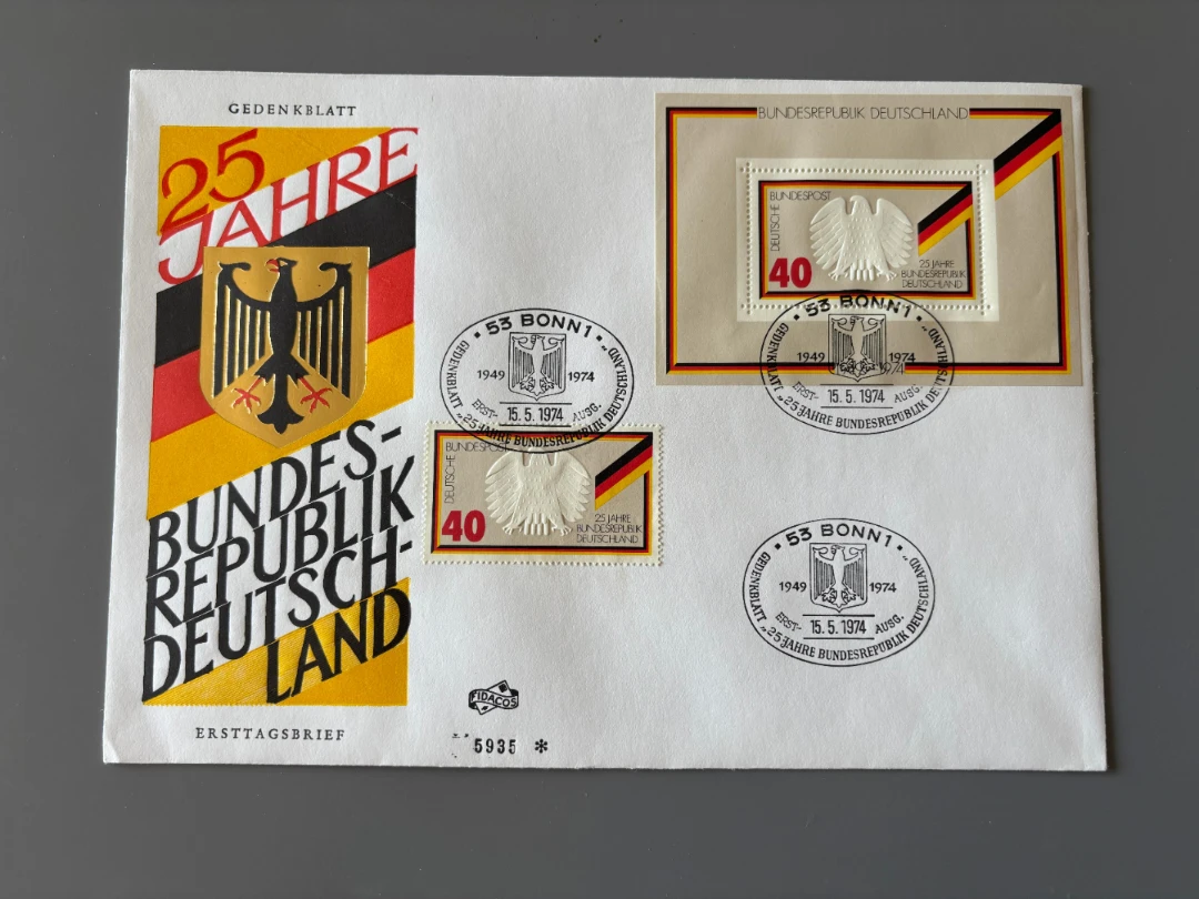 Rare FDC 25 years of Germany (West) 1974 [5935]