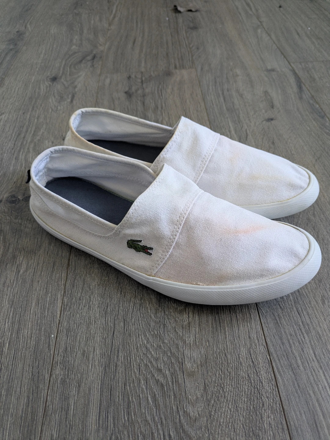 White Lacoste Slip-On Canvas Shoes - photo 2