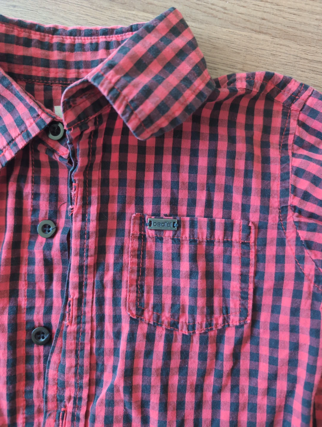 OshKosh B'gosh Red & Black Gingham Button-Up Shirt - 120CM - photo 4