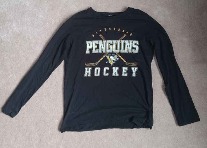 Pittsburgh Penguins Kids Hockey Long Sleeve Shirt Size L-G 14/16 - photo 2