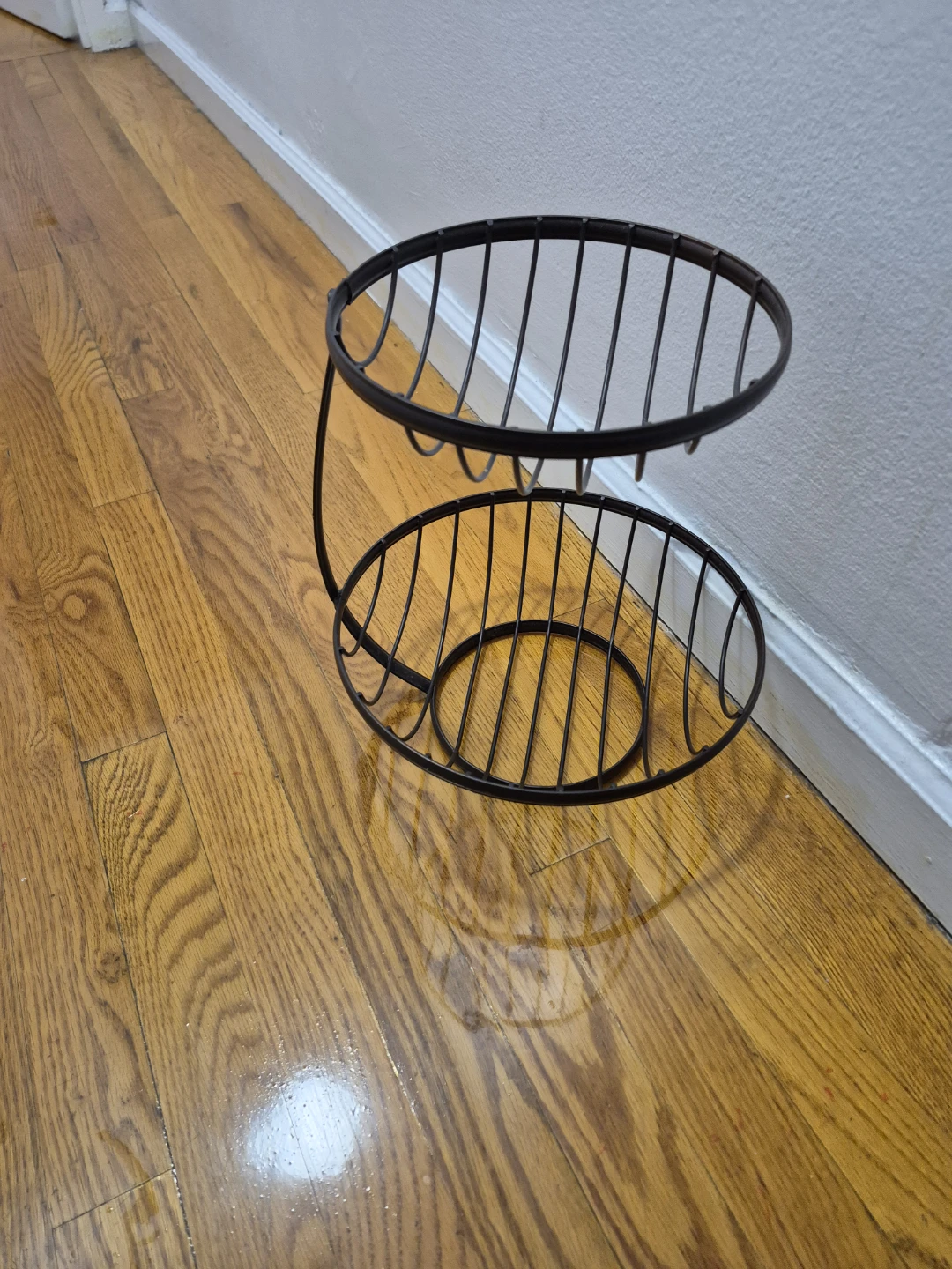 Two-Tiered Wire Basket Stand