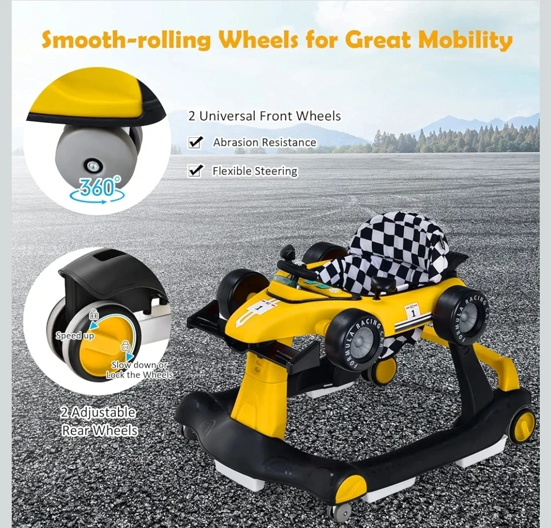 4-in-1 Baby Walker, Push Car, and Rolling Toy Car