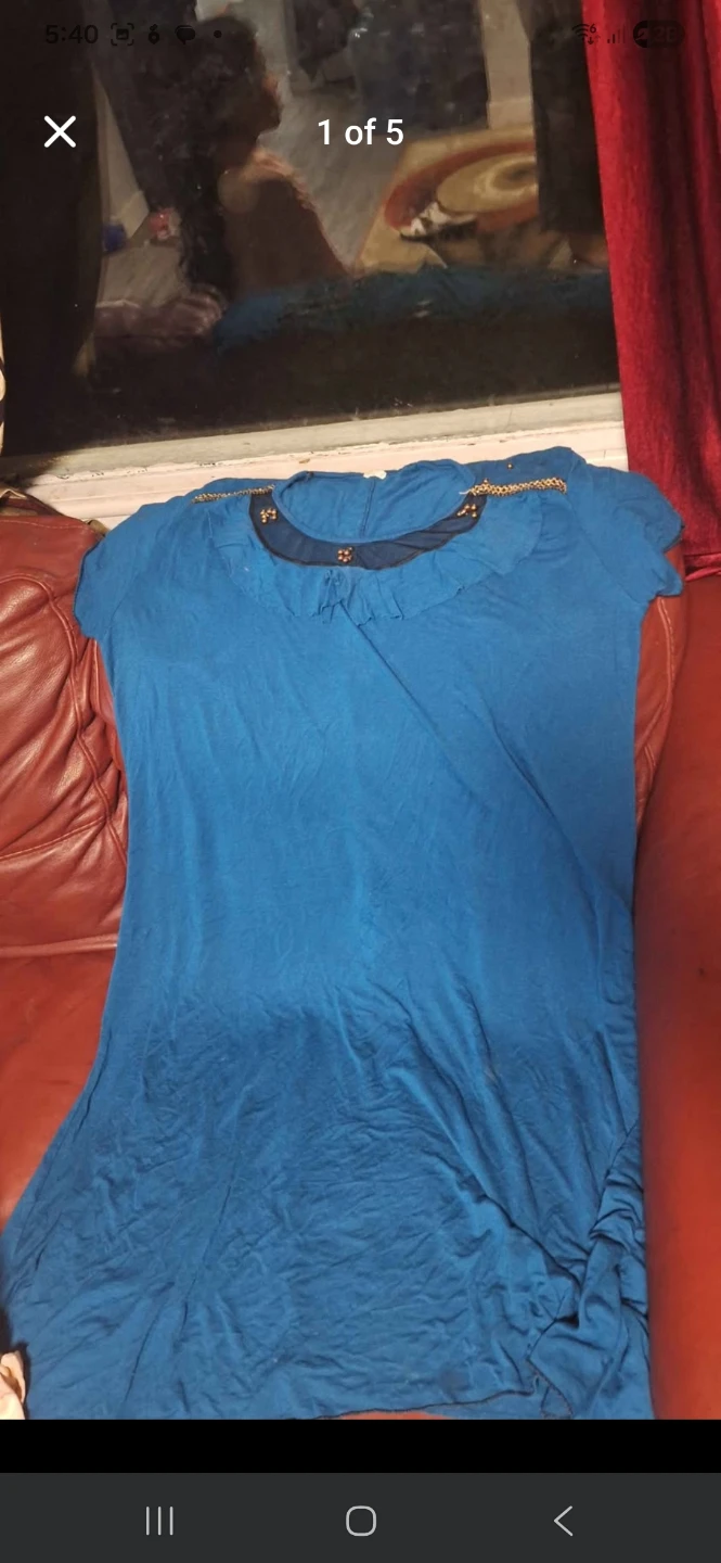 Blue dress with beaded detail - photo 2