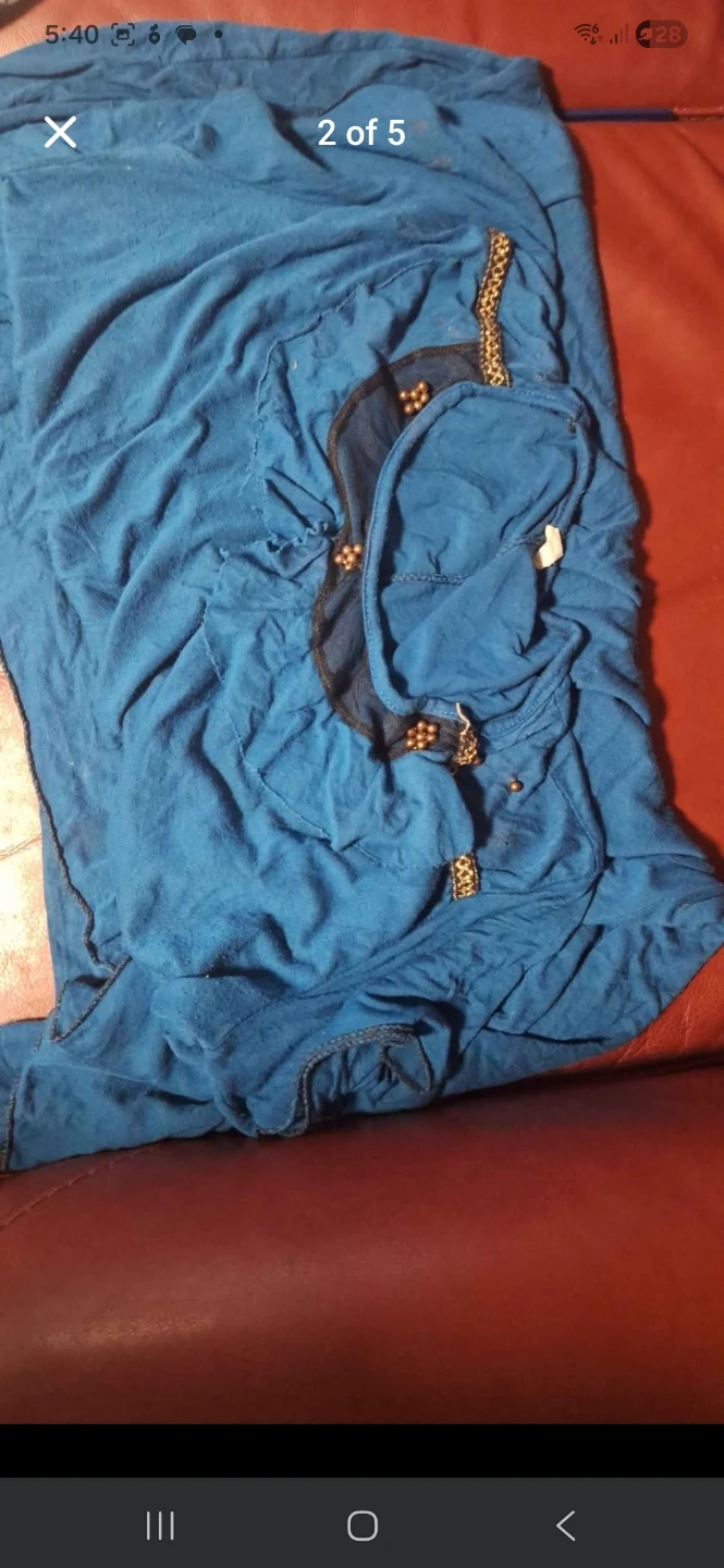 Blue dress with beaded detail - photo 3