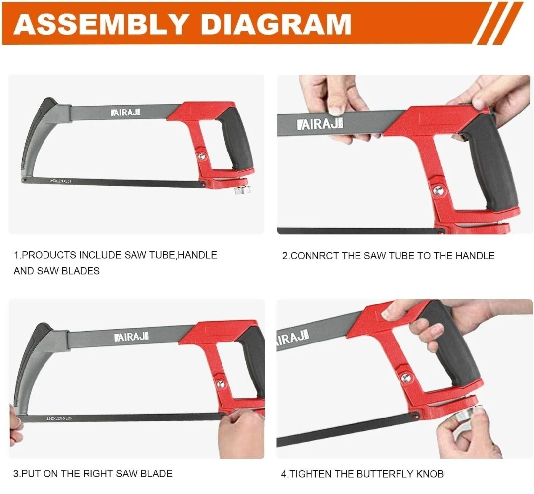 12 inch Adjustable Hacksaw Frame Set with 9 Blades - photo 3