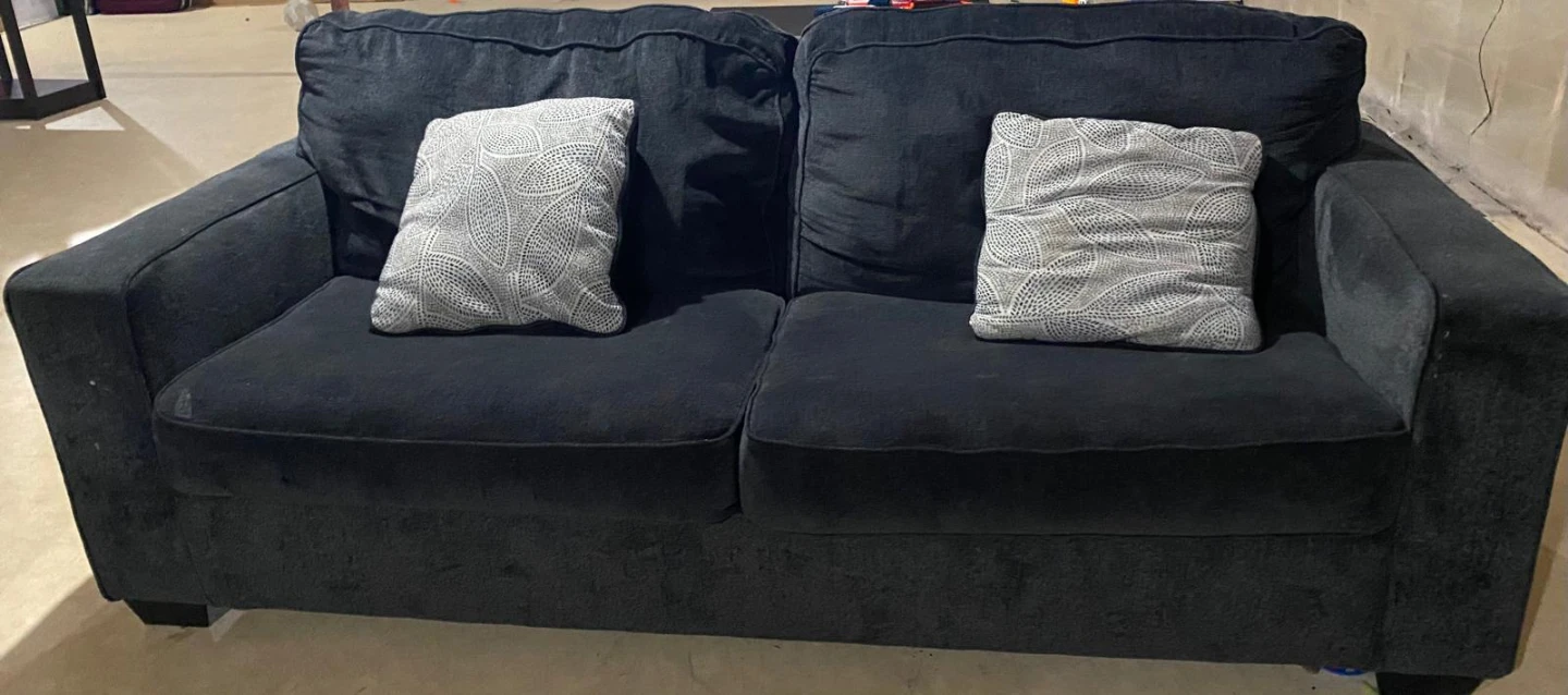 Dark Grey King Size Sofa Bed with Pillows