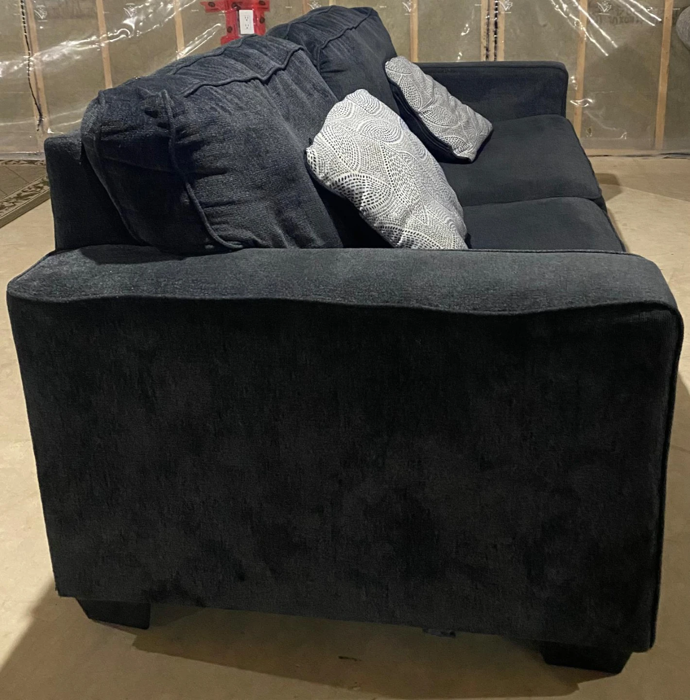 Dark Grey King Size Sofa Bed with Pillows - photo 3
