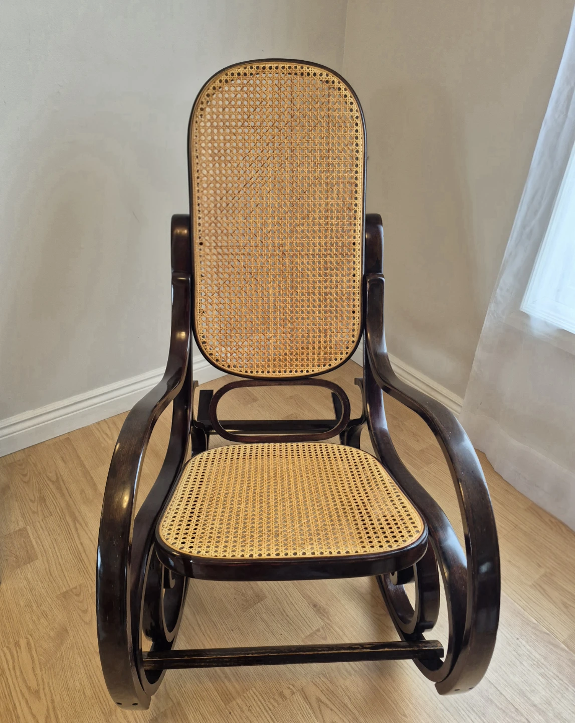 Antique Bentwood Cane Rocking Chair - photo 3