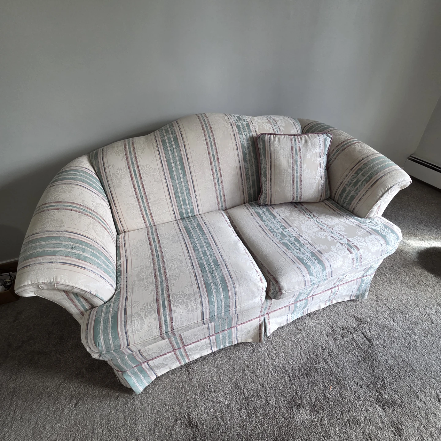 Striped Loveseat Sofa with Pillow - photo 3