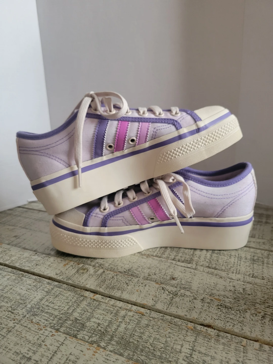 Adidas NIZZA PLATFORM PARLEY Shoes Women's Size 5 Lavender