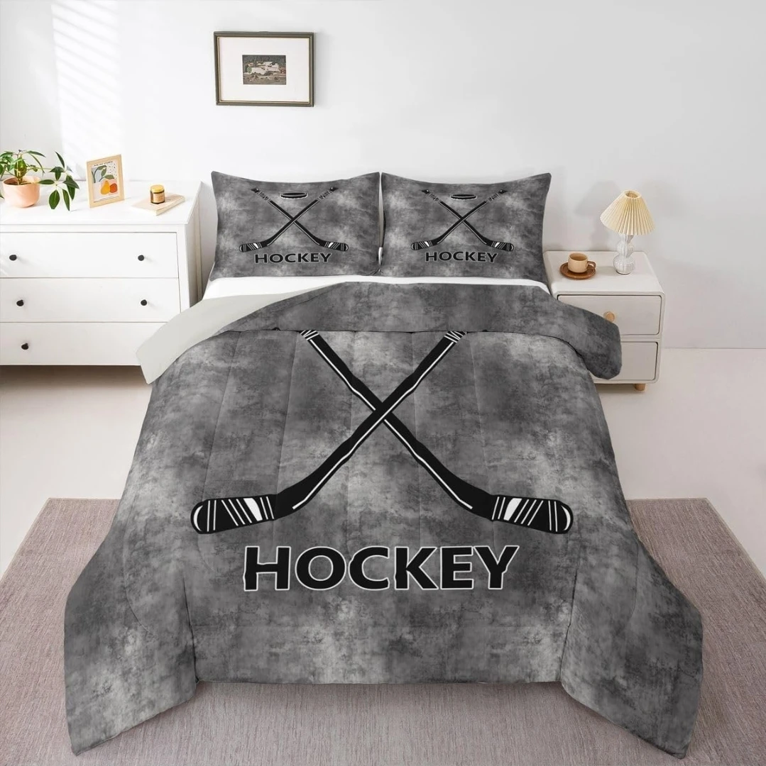 Queen Size Hockey Duvet Cover Set