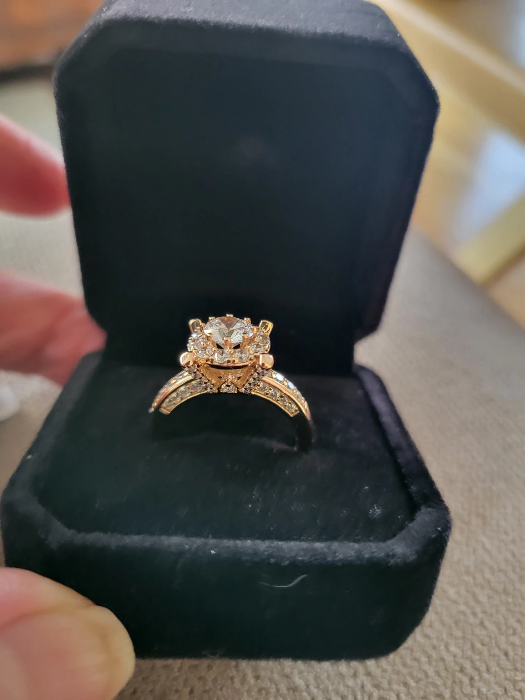 18k Rose Gold plated Engagement Ring