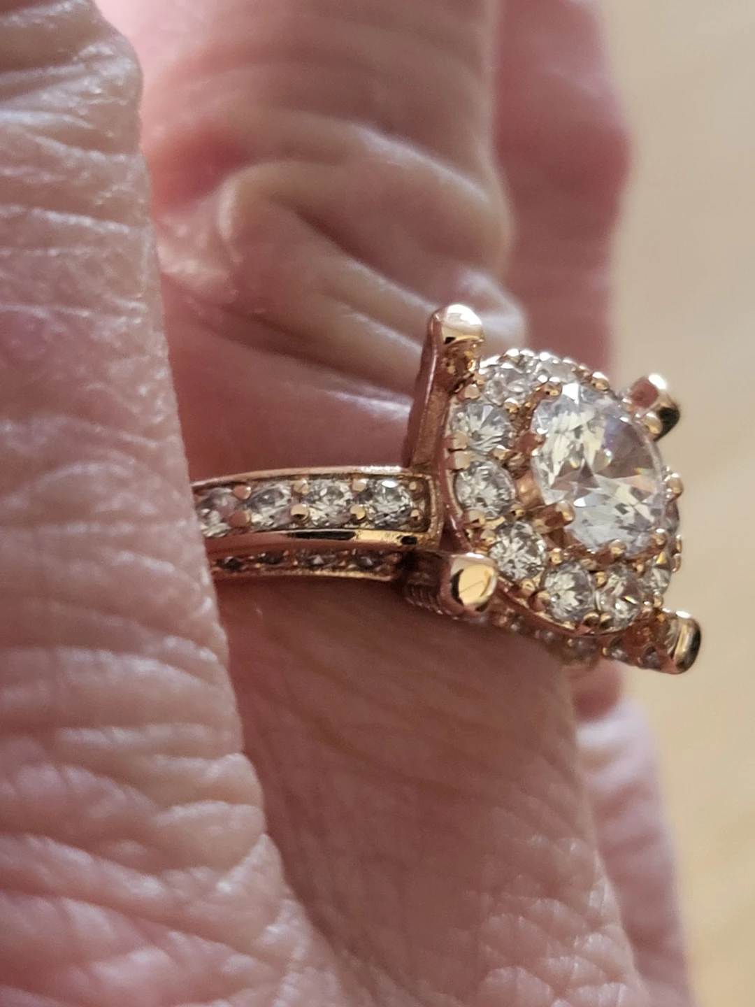 18k Rose Gold plated Engagement Ring - photo 4