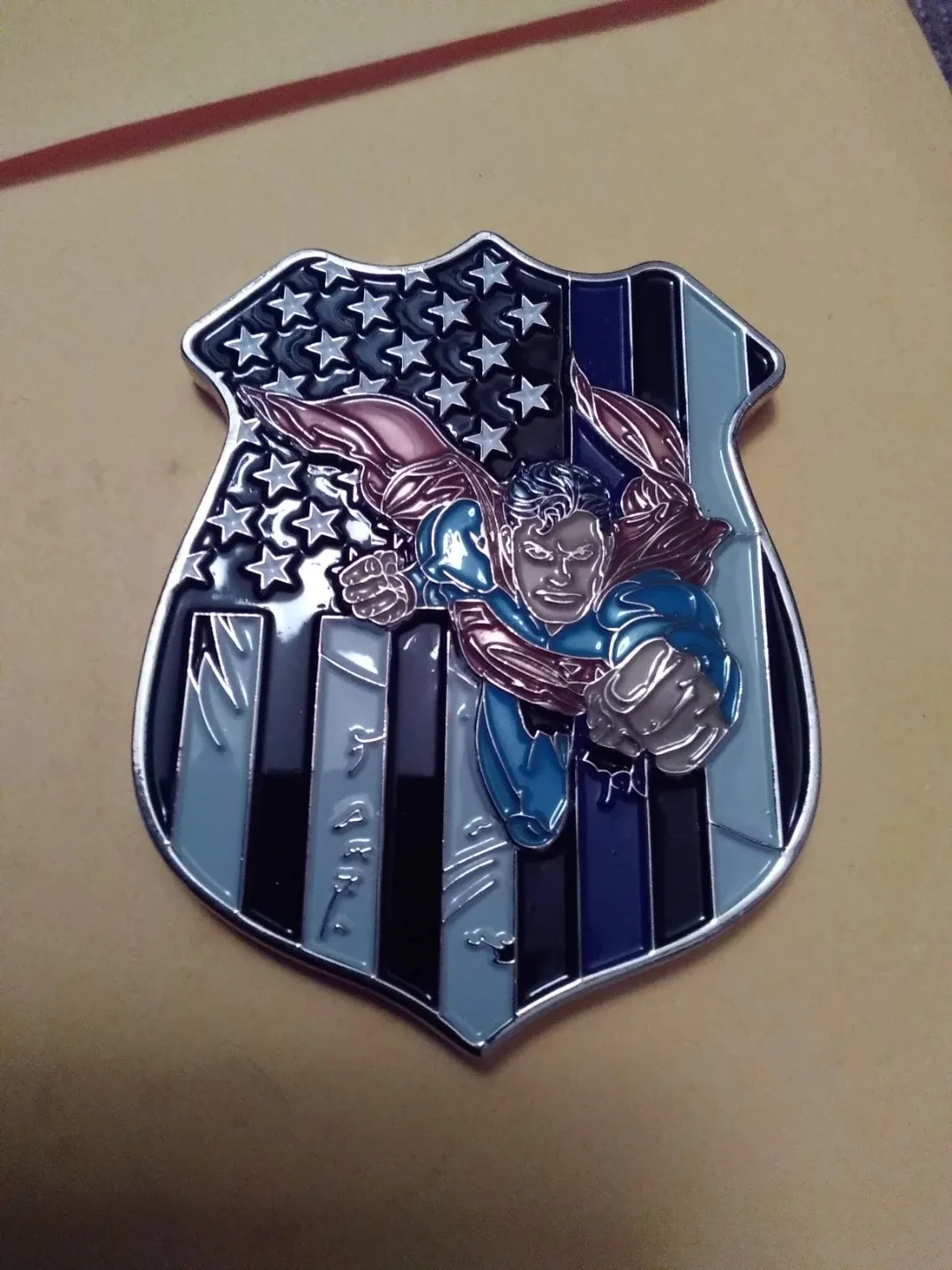 Superman Thin Blue Line Challenge Coin