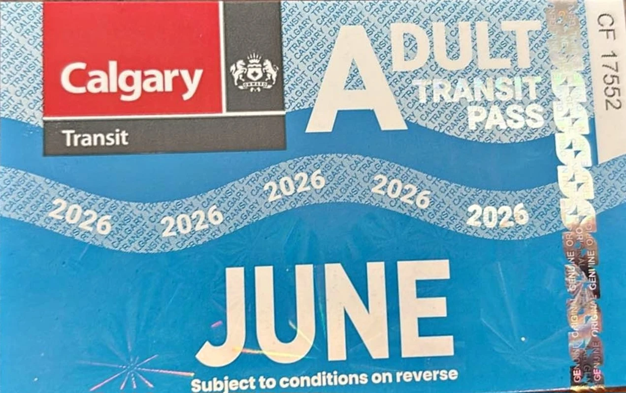 Calgary Transit Adult June 2026 Pass