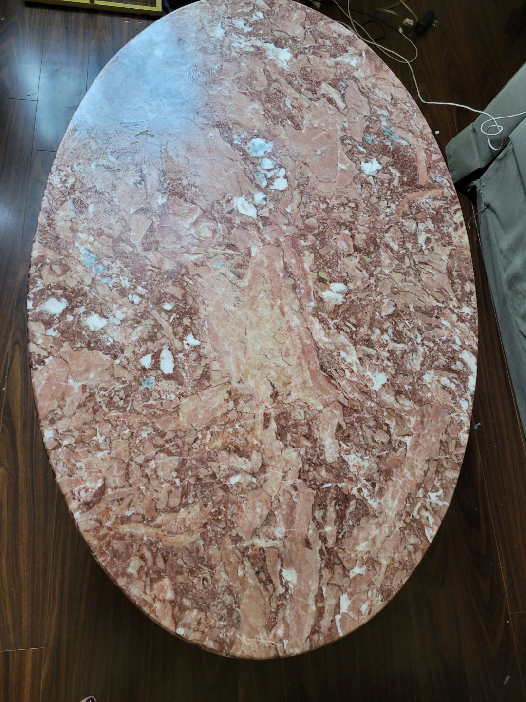 Marble Top Accent Table's with Carved Wood Base - photo 3
