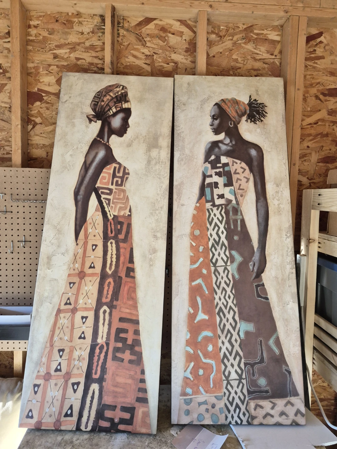 Set of 2 African Tribal Woman Wall Art Canvases - photo 2