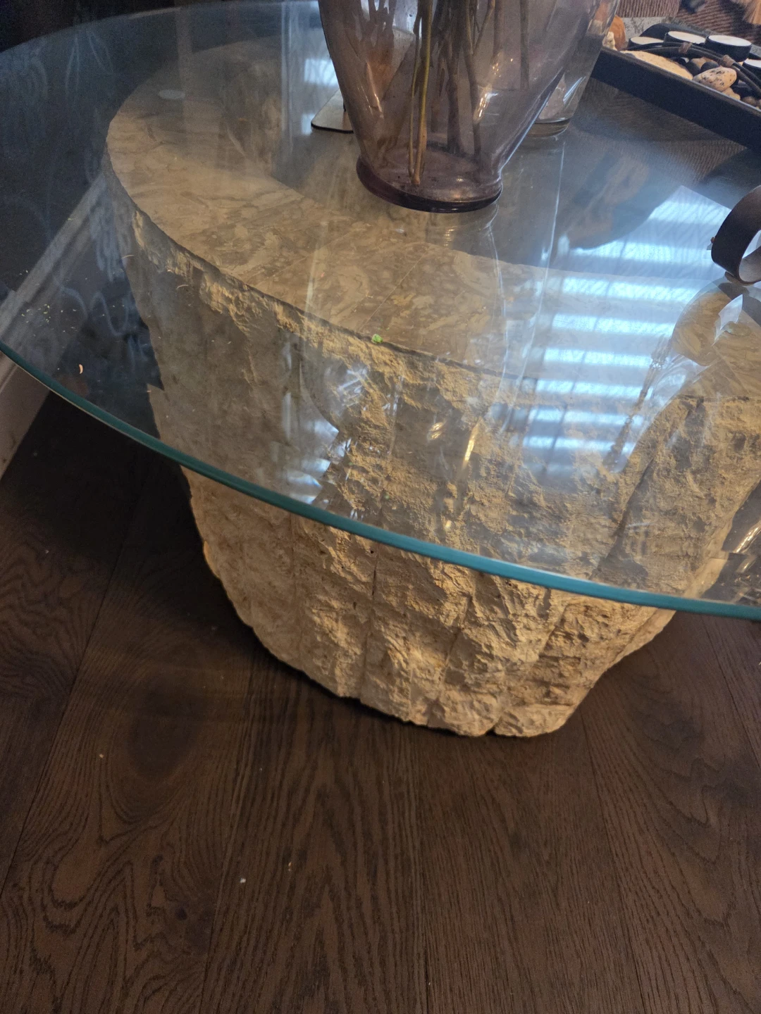 Unique Stone and Glass Coffee Table - photo 3