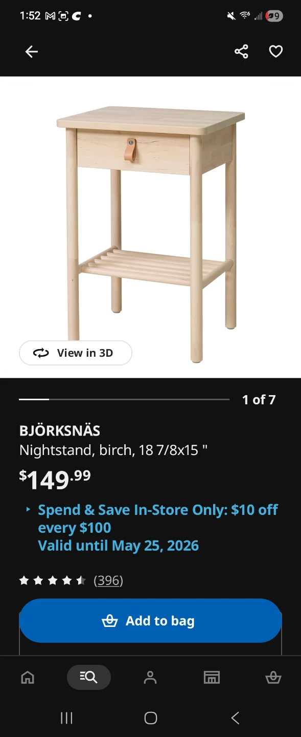 IKEA BJÖRKNASNÄS Nightstand - Birch - photo 3