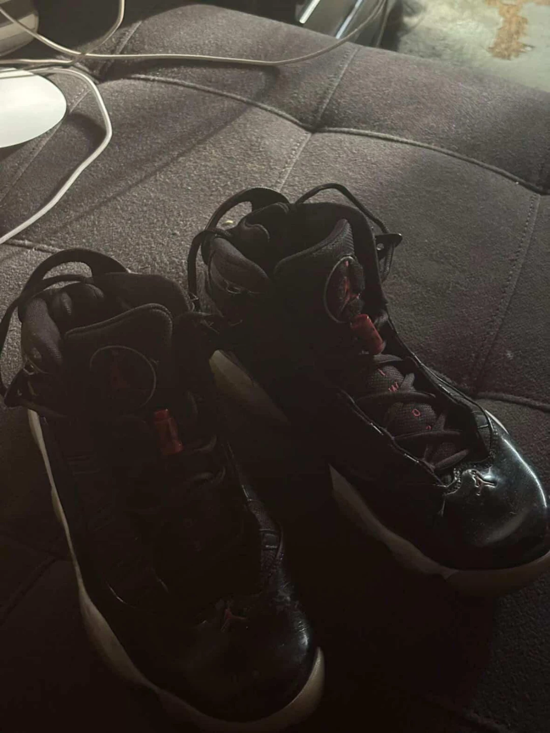 Jordan 6 Rings Black Red Men's Basketball Shoes