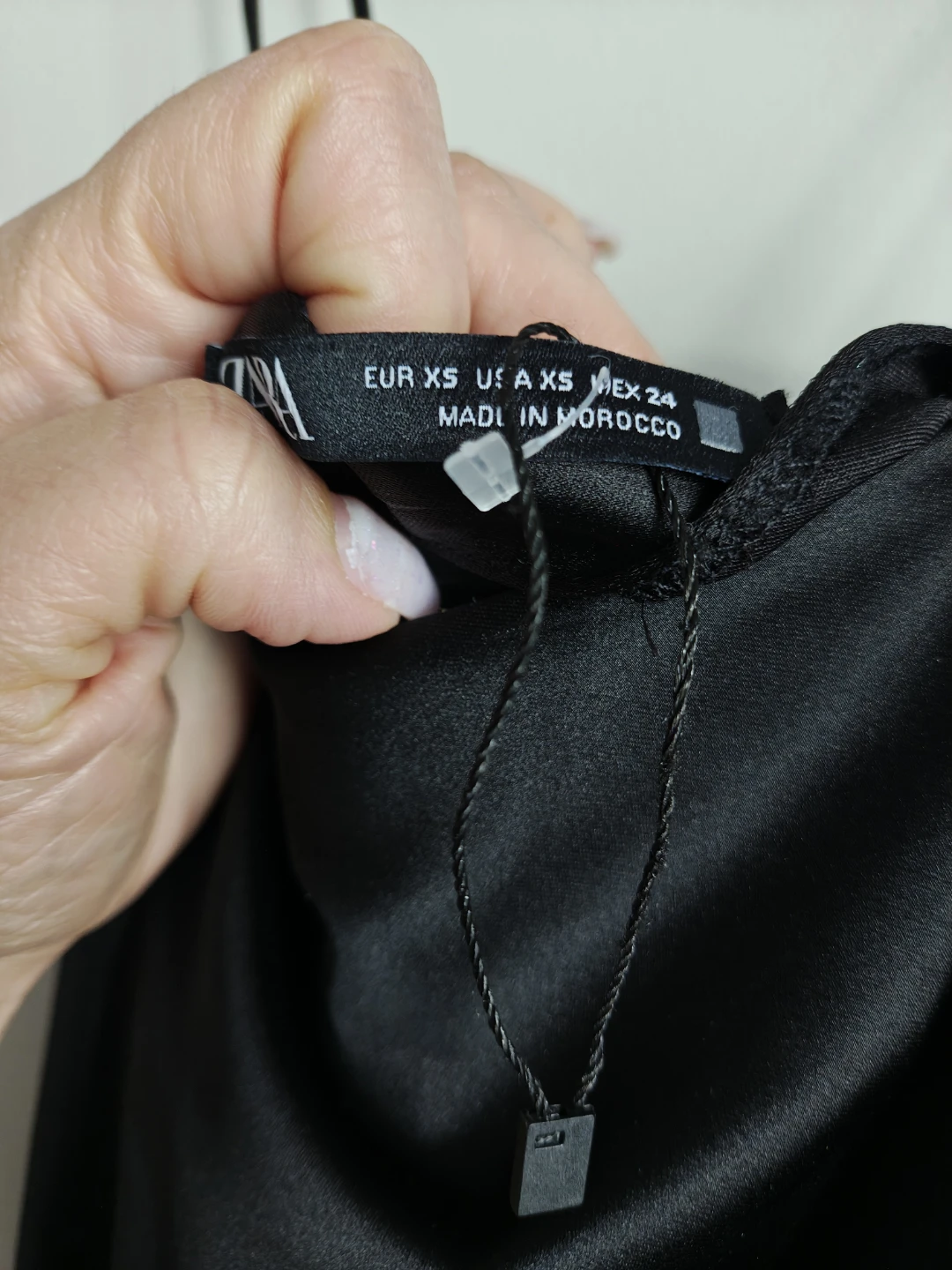 Zara Black Satin Slip Dress - XS - photo 2