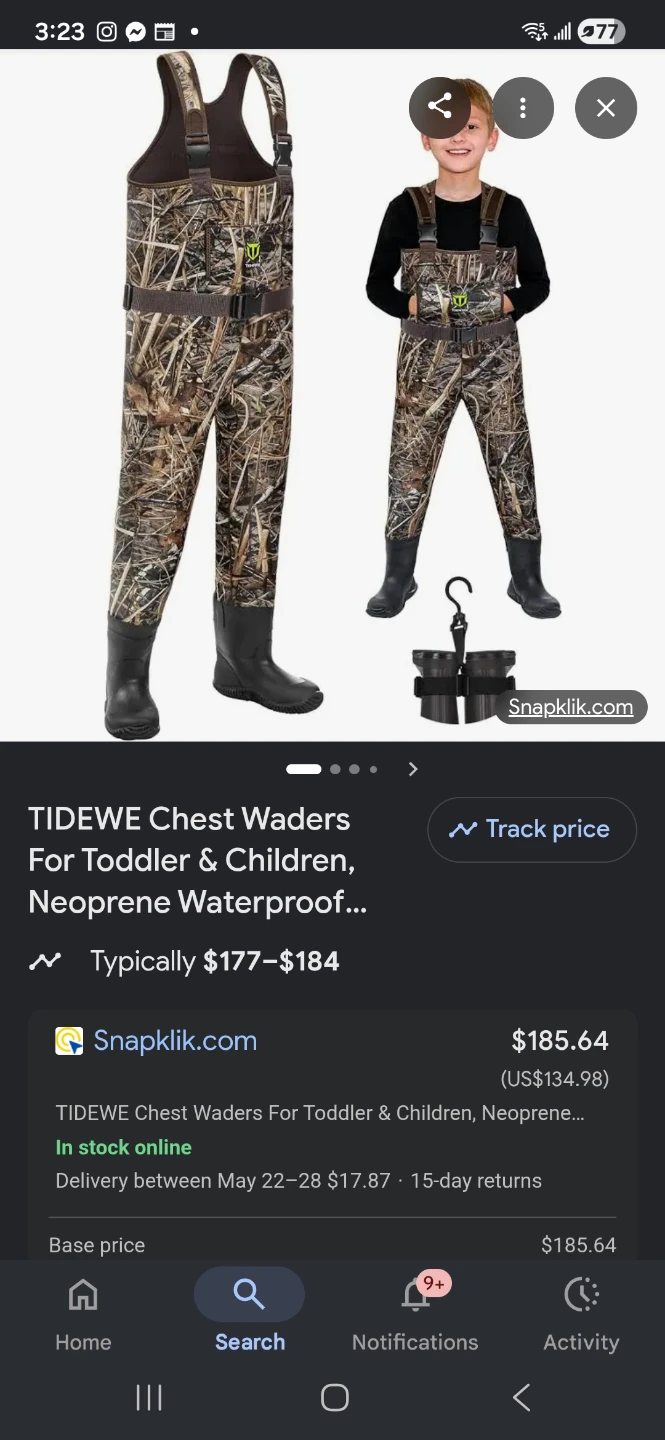 TIDEWE Camo Chest Waders for Toddler & Children
