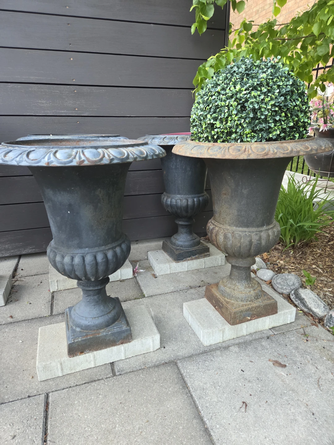 Vintage Cast Iron Urn Planters (Set of 6) - photo 2