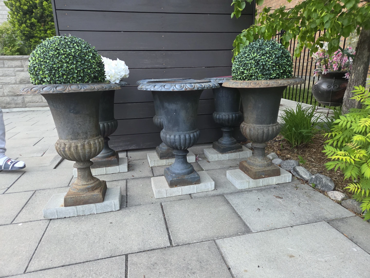Vintage Cast Iron Urn Planters (Set of 6) - photo 4