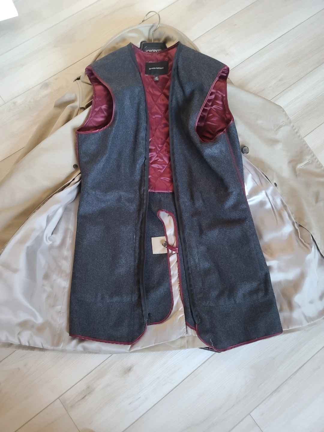 Banana Republic Khaki Trench Coat with Removable Liner - photo 4