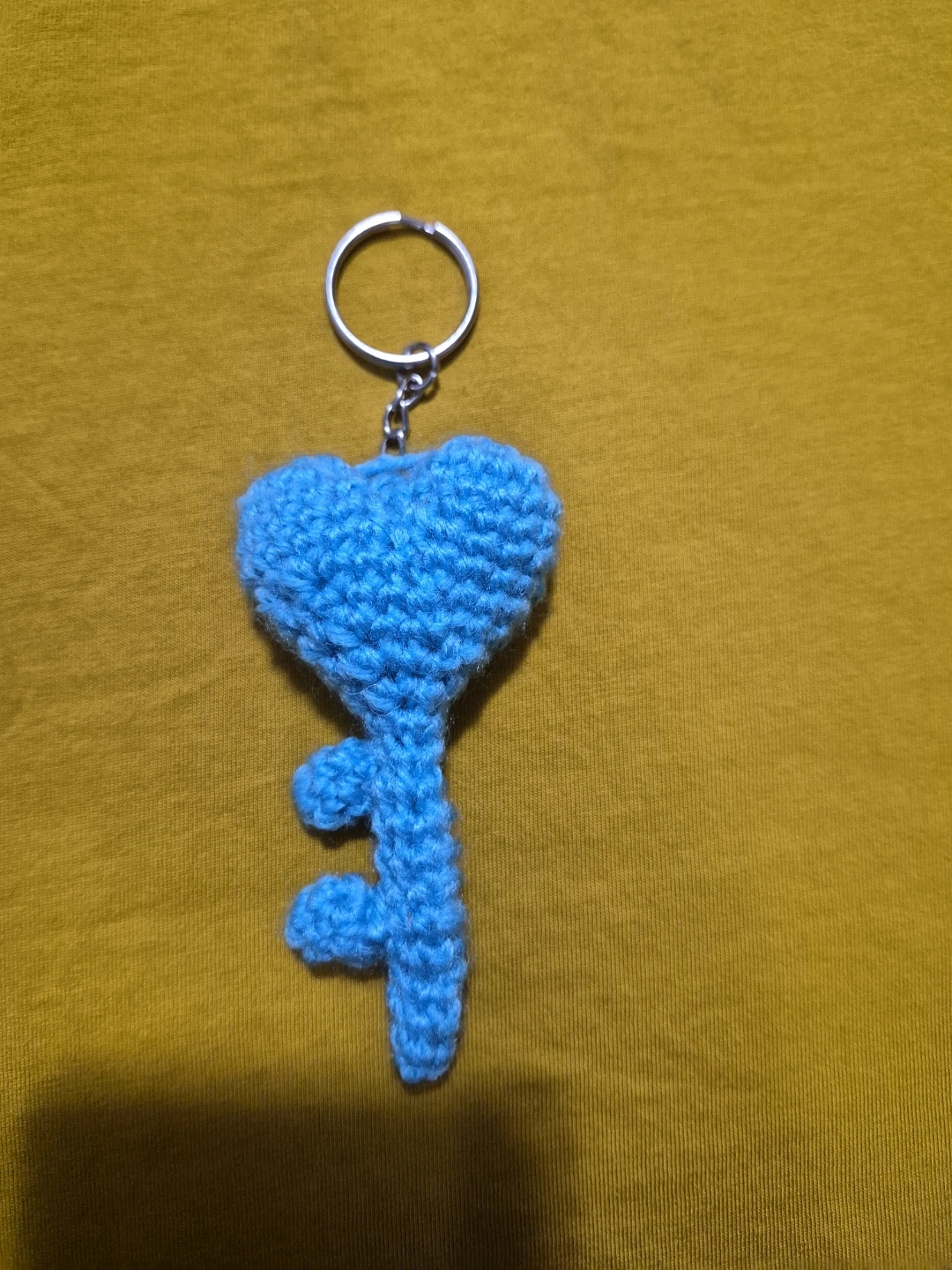 Handmade Crochet Lock and Key Keychain Set - photo 3