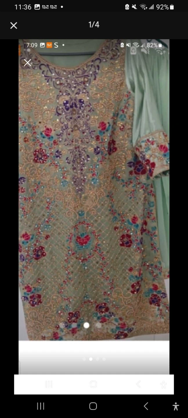 Embroidered Mint Green Pakistani Dress - photo 2