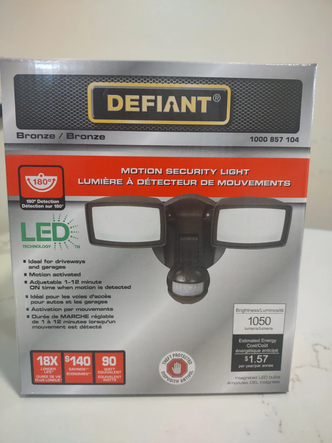 Defiant Motion Security Light - Bronze